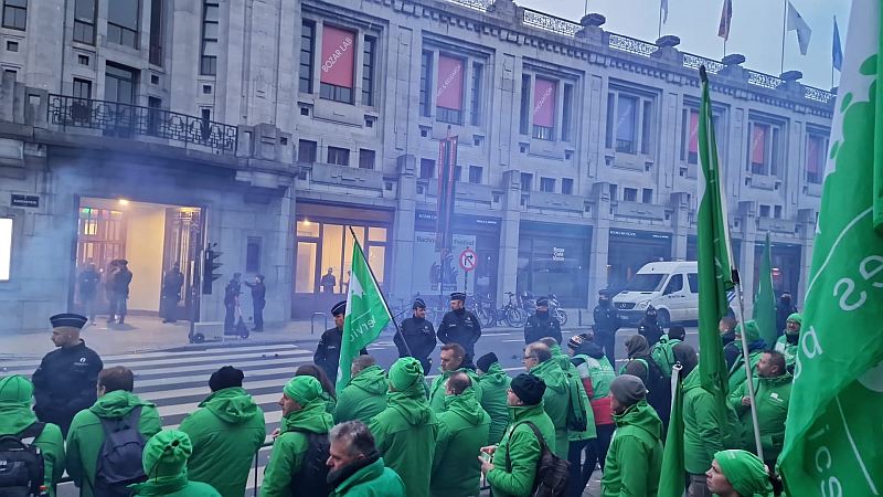 vakbondsactie in Brussel